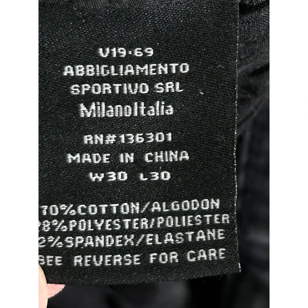 Abbigliamento‎ Sportivo Milano Men's 30 Black Jeans V19-69 Italia Pants